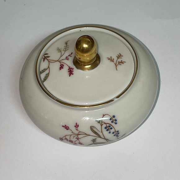 Eschenbach Bavaria Germany Small Trinket Box Lid Flowers Floral Gold Trim - Picture 10 of 12